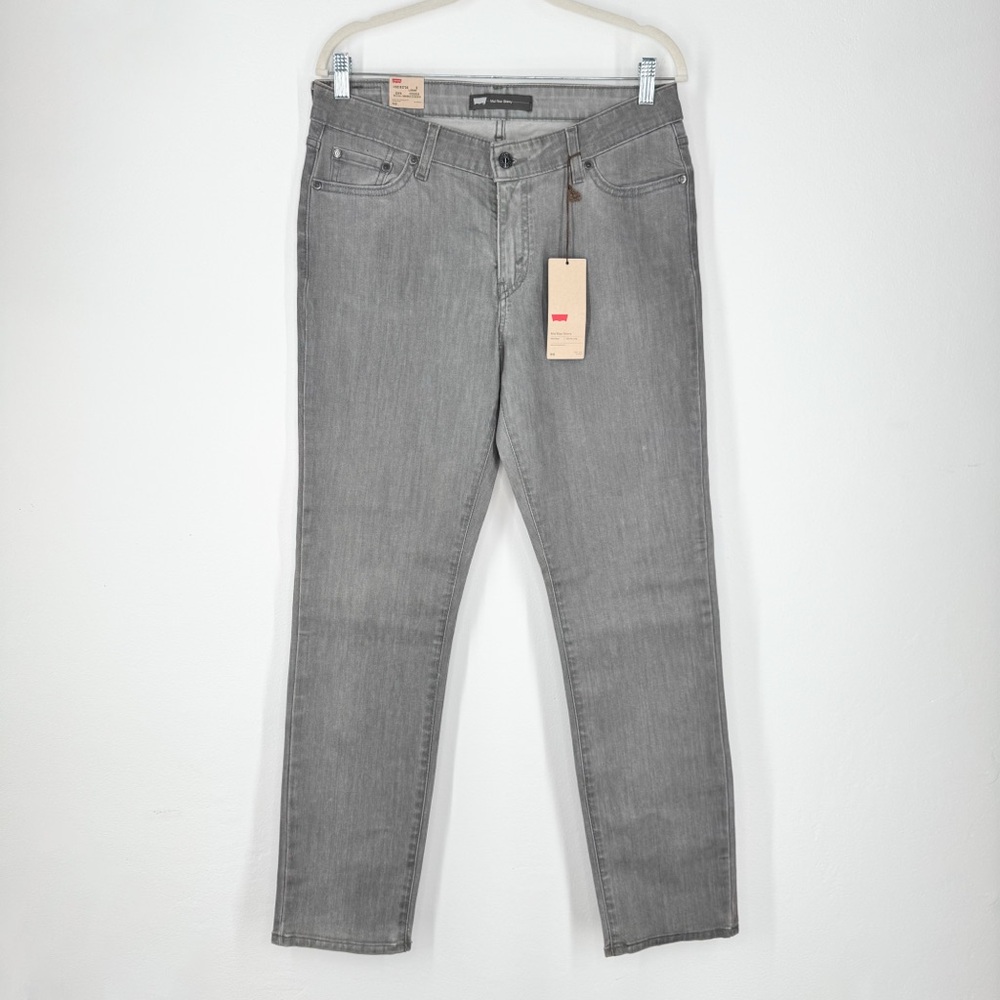 NWT Levi’s Mid Rise Skinny Gray Waxed Denim Jeans Women’s Size 31